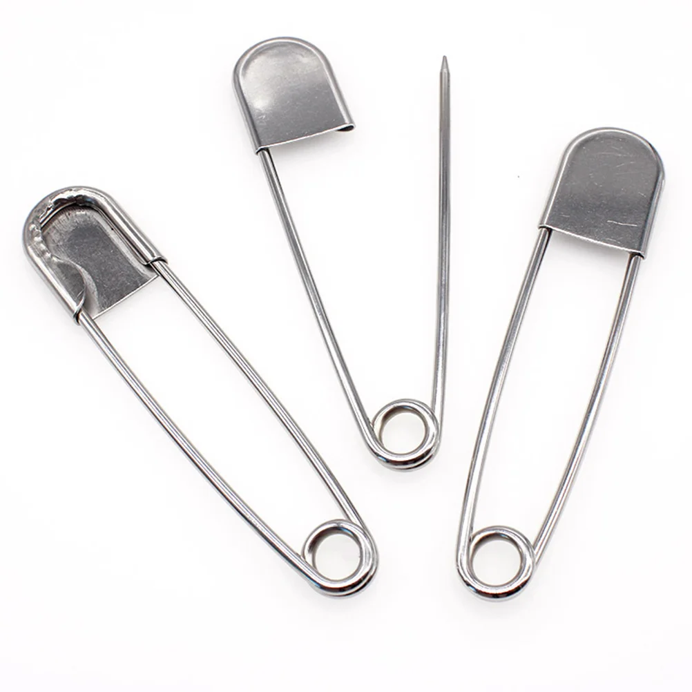 7 Pcs Stainless Steel Clasps Extra Large Pins Black Blanket Giant Diaper Fashion Safety for Scarf