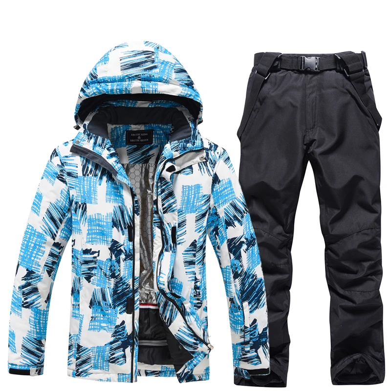 Conjuntos de traje de ropa de nieve para hombre, traje de snowboard, ropa de esquí, chaqueta de esquí y pantalones de babero, traje de snowboard,