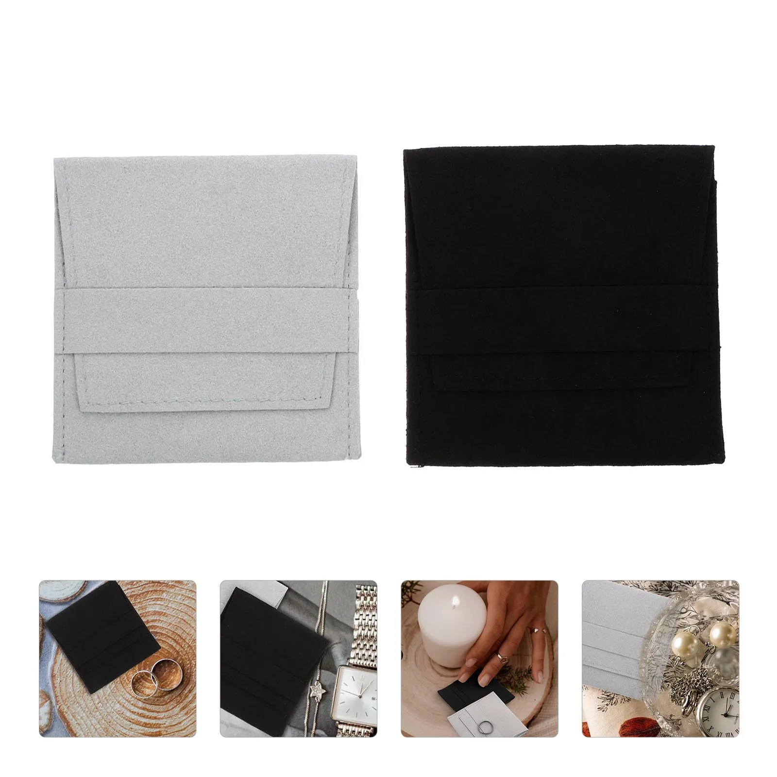 

2Pcs Jewelry Bag High Quality Protective Pouch Suitable for Small Rings Jewelries and More Gift Container