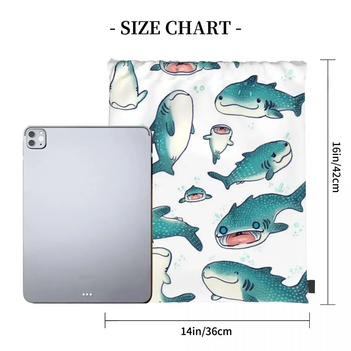 Whale Sharks! Backpacks Multi-function Portable Drawstring Bags Drawstring Bundle Pocket Shoes Bag BookBag For Travel School