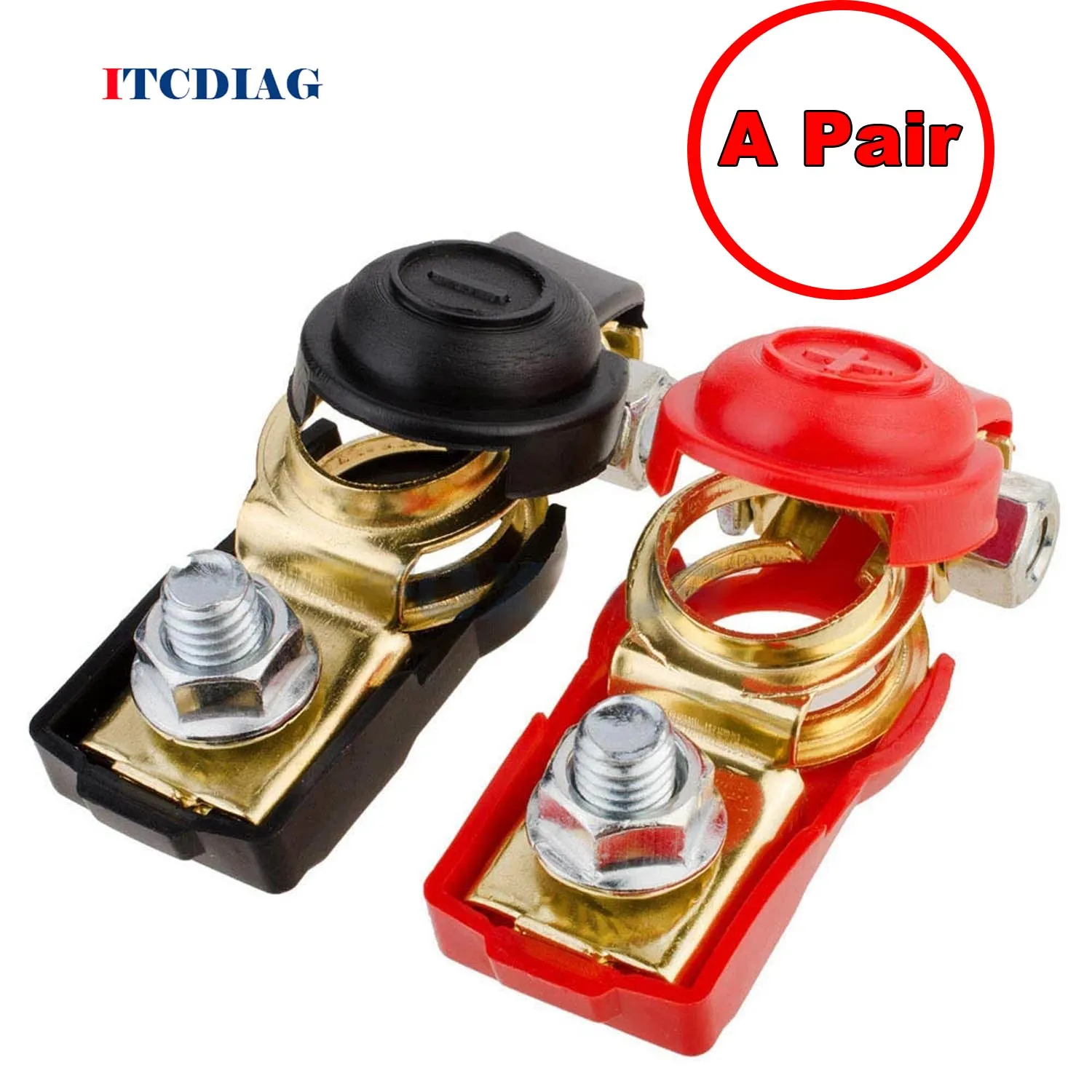 2pcs/lot Car Auto Quick Release Battery Terminal Connector Clamps Copper Clamps Caravan Copper Cap Caravan Truck Clips For Car