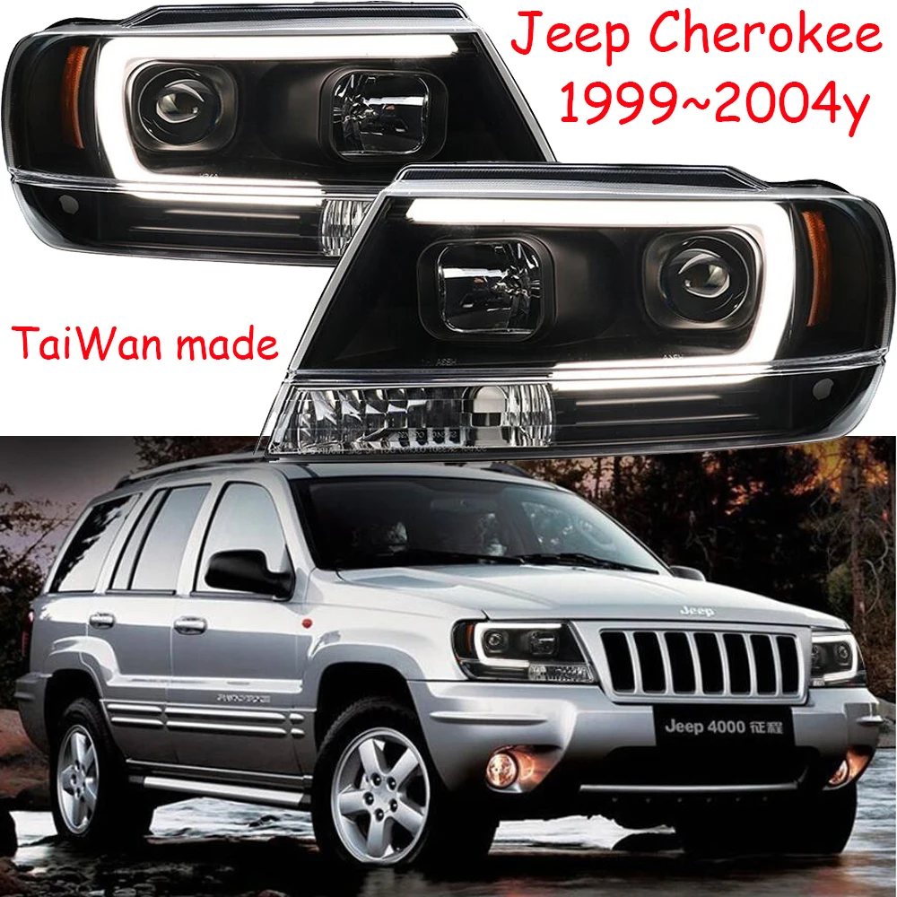 

TaiWan сделал 1999 ~ 2004y автомобильный передний фонарь для Jeep Cherokee, автомобильные аксессуары, светодиодные противотуманные фары Cherokee