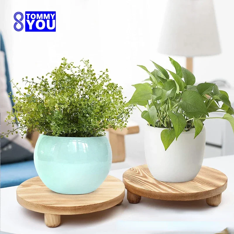 

Крытая стойка для маленьких цветочных горшков из цельного дерева, напольная уличная подставка для сочных растений на балконе, скандинавские настольные круглые деревянные полки для растений