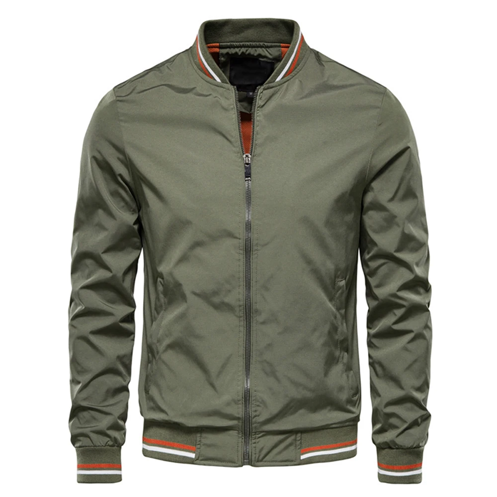 Chaqueta Bomber de béisbol para hombre, chaquetas ajustadas, informales, negras, de alta calidad, a la moda, primavera, verano, otoño