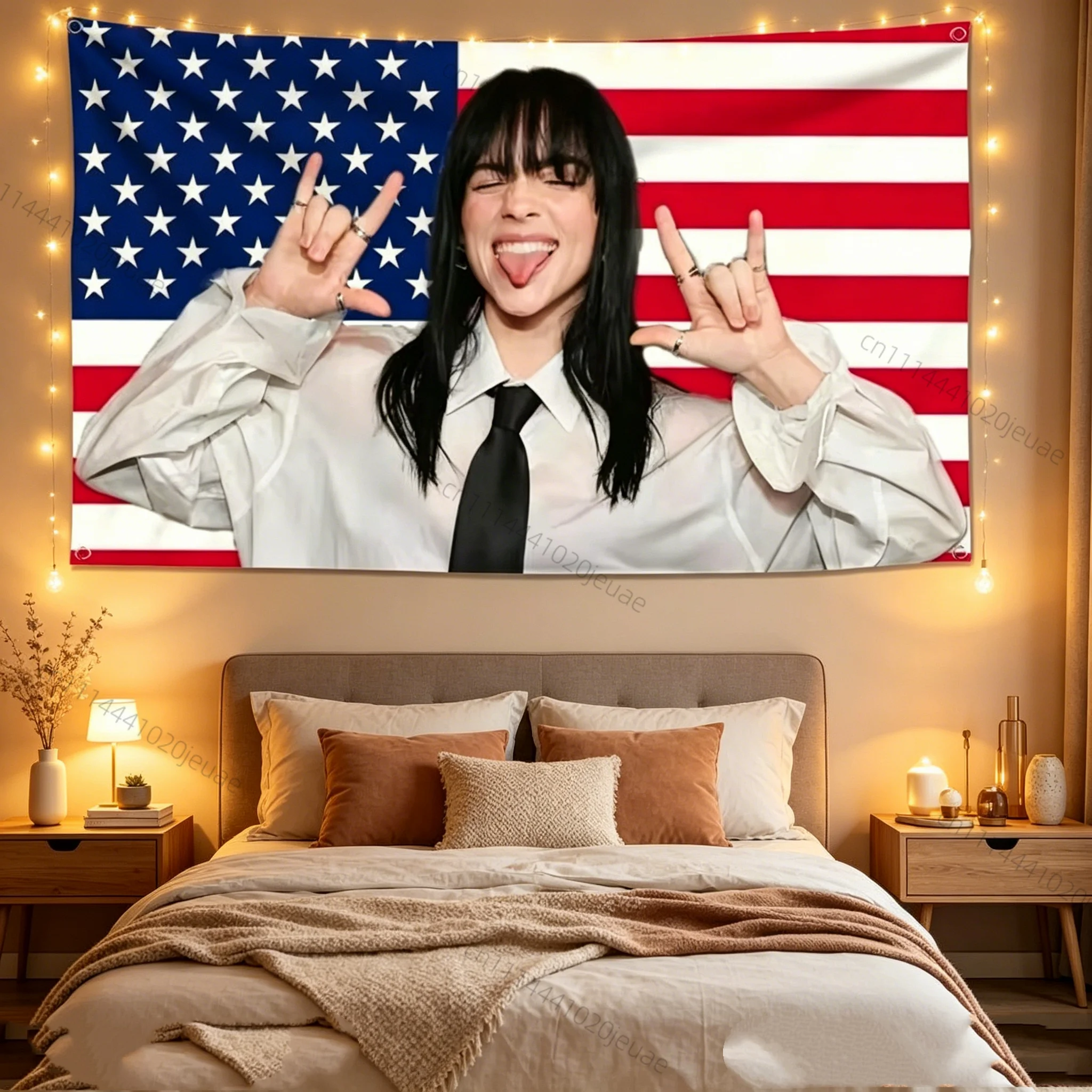 90x150cm B-BillieS Sänger-Fahnen Wandteppich Wandkunst Deko Kopfteil Ästhetische Raumdekoration Hintergrundtuch Fan-Banner Geschenke