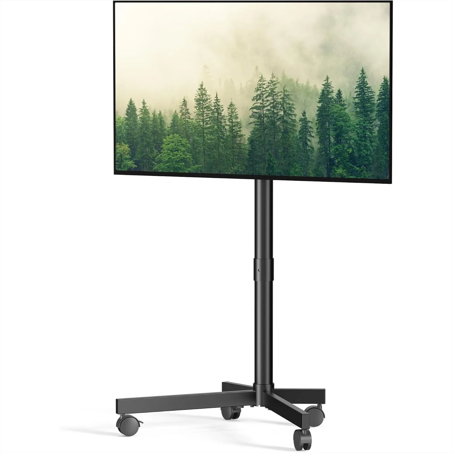 

Mobile TV Cart Rolling TV Stand for 23-60 Inch LCD LED OLED Flat Curved Screens up to 88 lbs, Height Adjustable with Locking