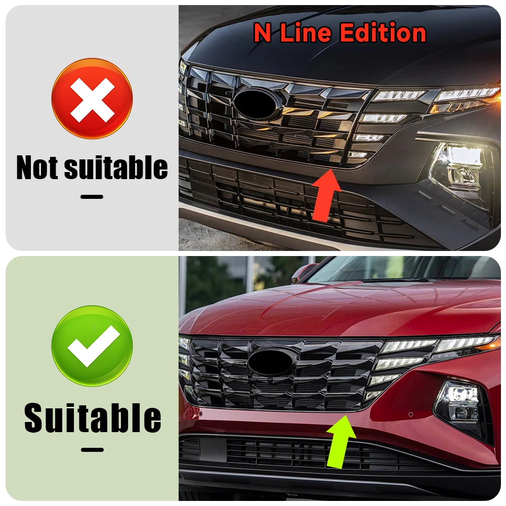 For Hyundai Tucson NX4 2021 2022 2023 Car-Styling Front Grilles Trim Sport Strips Cover ABS Personality Decoration Accessories