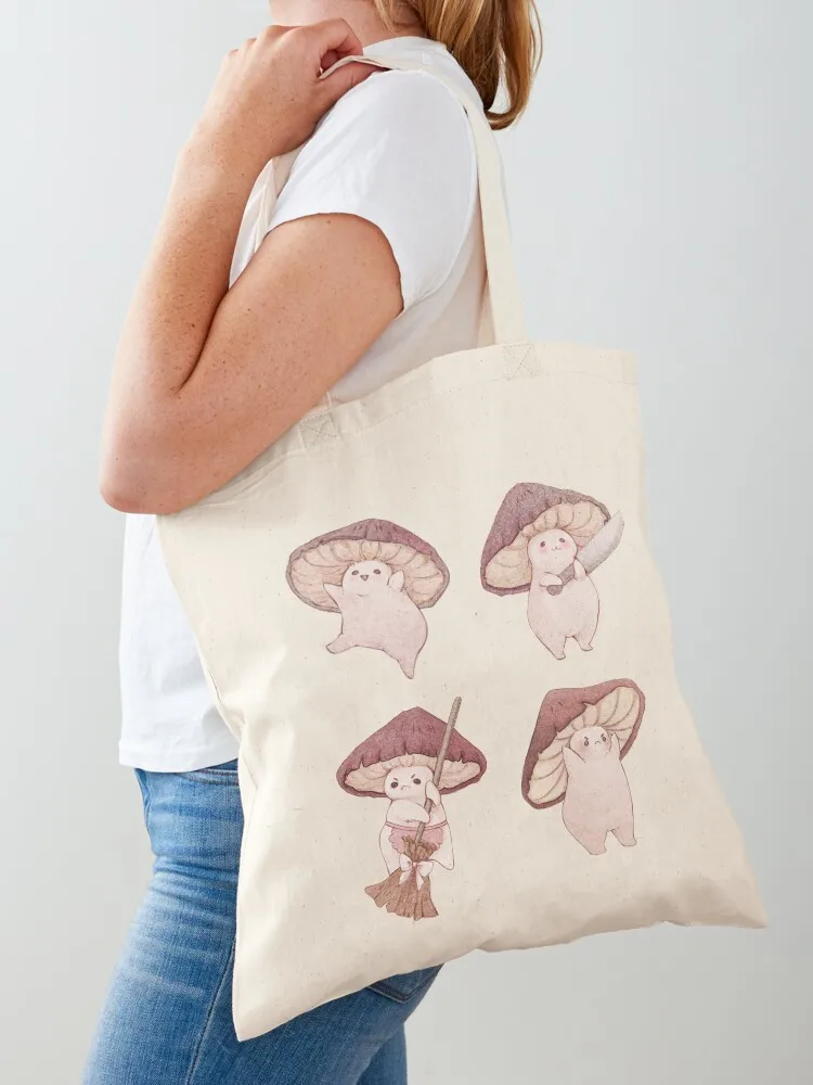 Four Different Mushroom Moods Tote Bag Women's bag Handbags Canvas Tote Bag