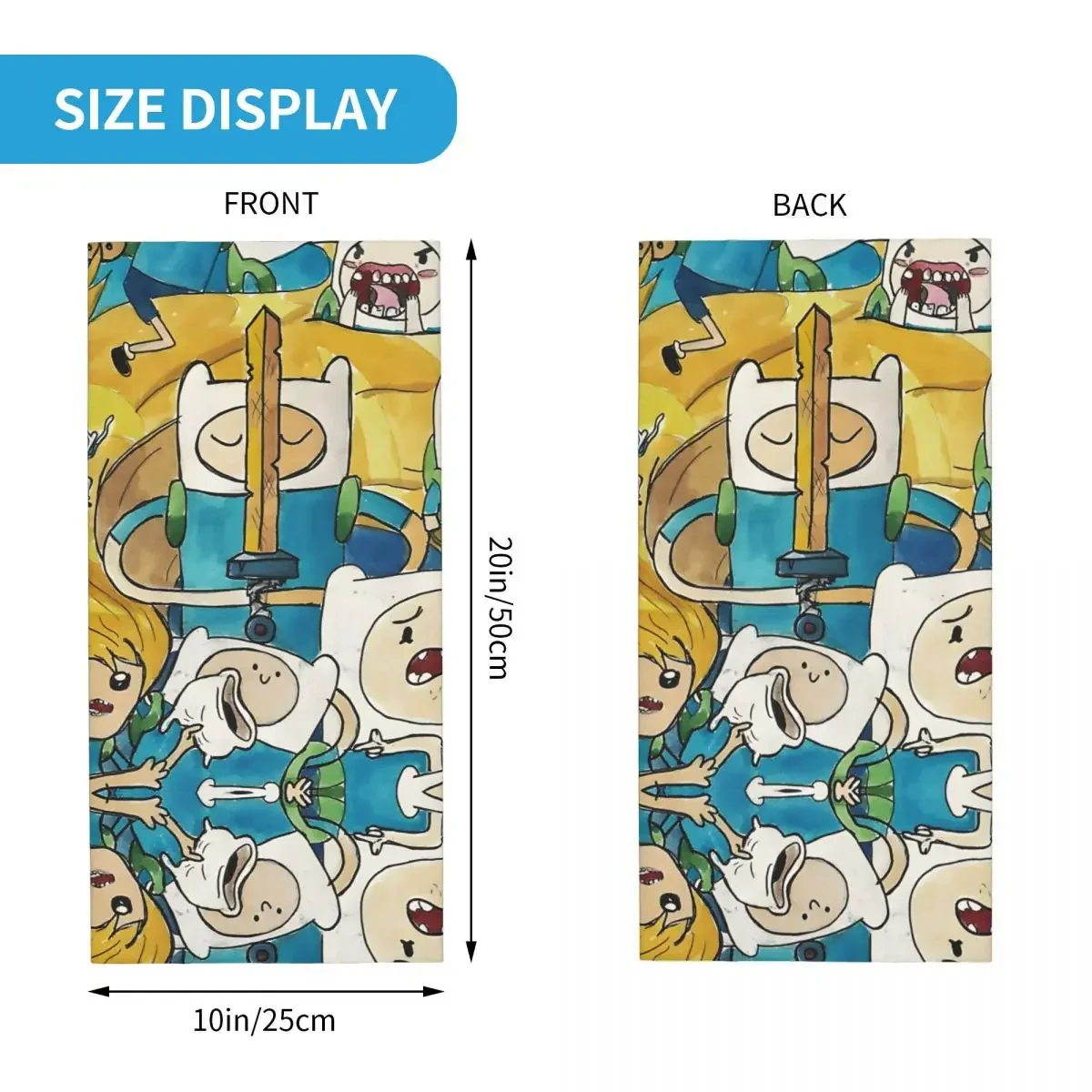 Handsome A-Adventure Time Bandana Neck Gaiter Printed Motor Motocross Face Scarf Running Unisex Adult Windproof