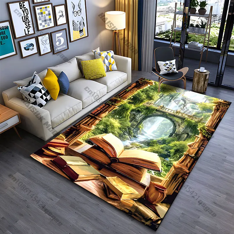 Knowledge meets nature adventure carpet Yoga living room room decor children's crawling mat doormat area rug games mat