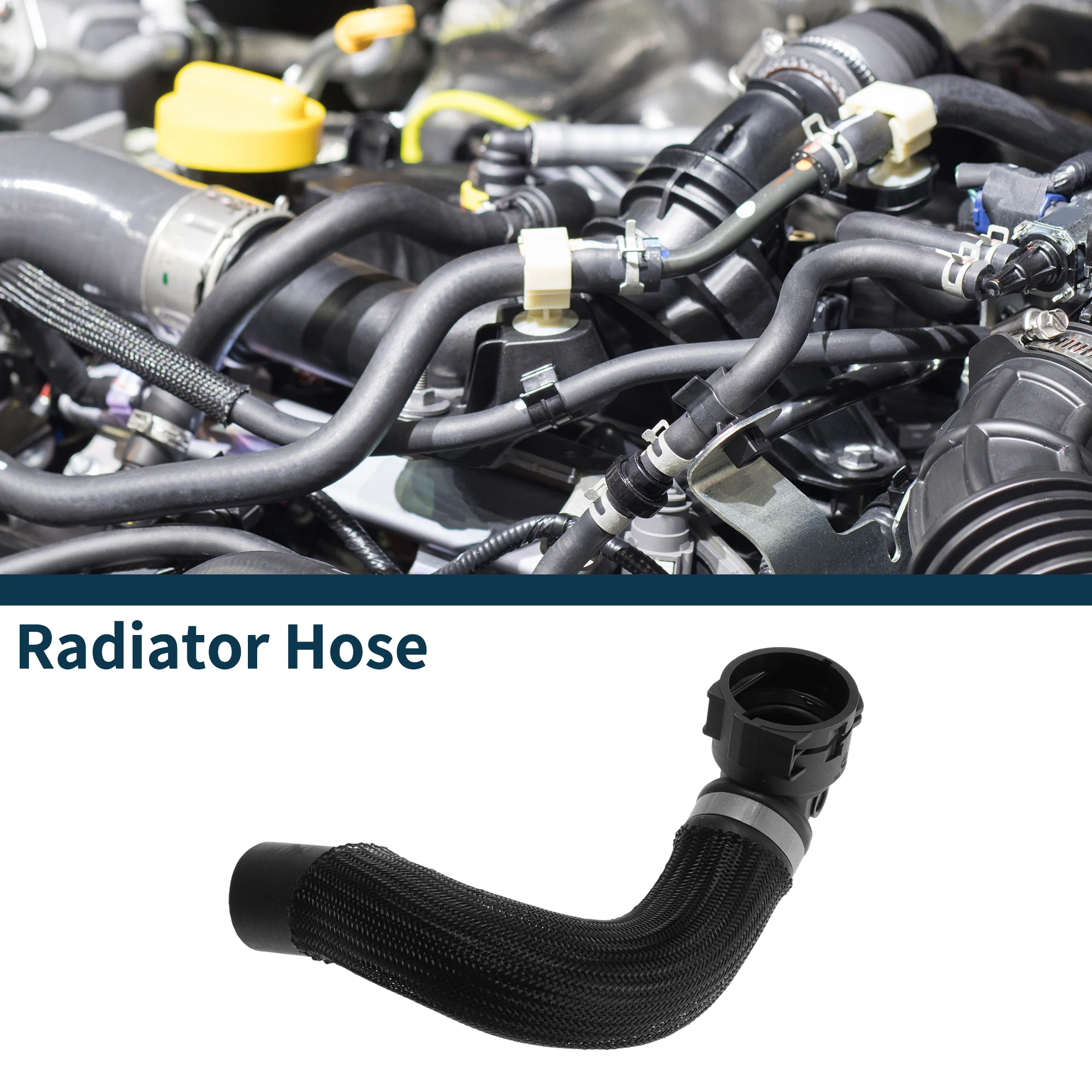 UXCELL ラジエーターホース ヒーターホース ラジエーター出口ホースパイプ ミニクーパー18-23用 No.17128658482 ゴム製水パイプ ブラック 1個