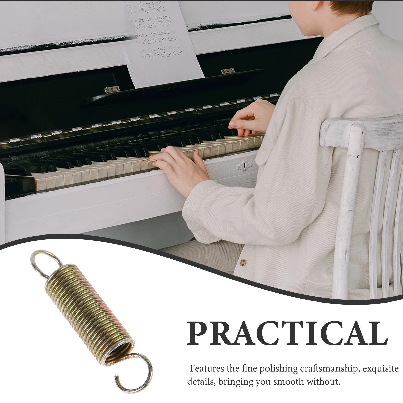 

2Pcs Tuning Spring Steel Coil Practical Piano Accessories Fine Workmanship Elegant Appearance Long Lasting Piano Tuning Kit