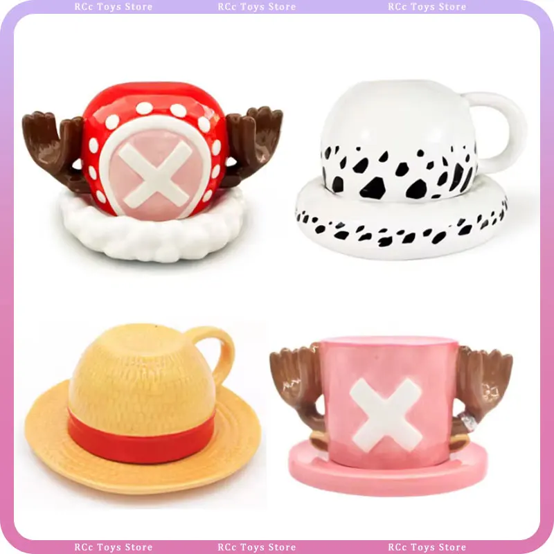 Anime One Piece Cosplay Tasse Wasserbecher Kreative Luffy Ace Sabo Keramiktasse Drei Brüder Hutförmige Kaffeetasse für Partys