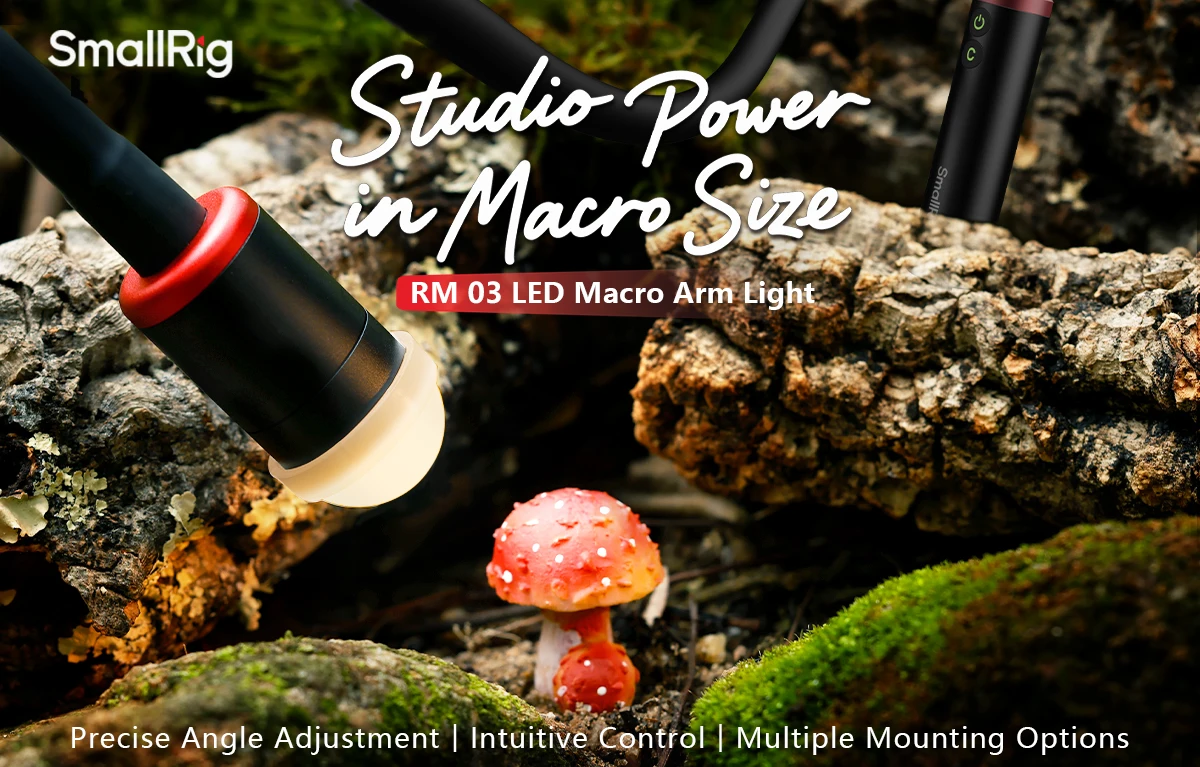 SmallRig RM 03 Makrofotografie-LED-Licht mit Diffusor, 4-Blatt-Brandtürstrahler, 5-Farben-Ausgang, hohe Helligkeit für Video – 5480 – Detail 1