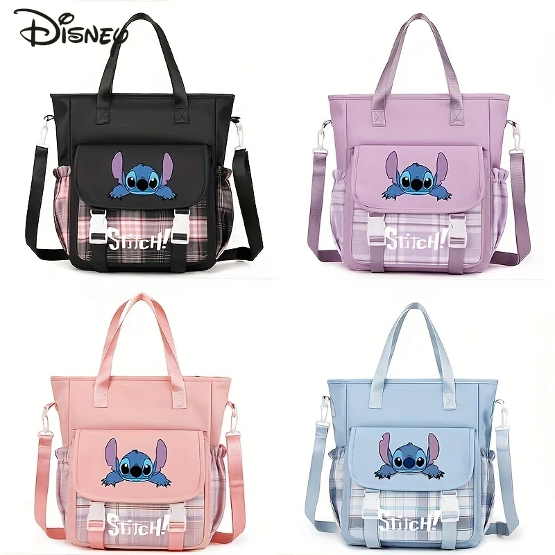 

Disney Stitch Tote Bag Large Capacity Crossbody Multiple Pockets Nylon Adjustable Shoulder Straps Character Design