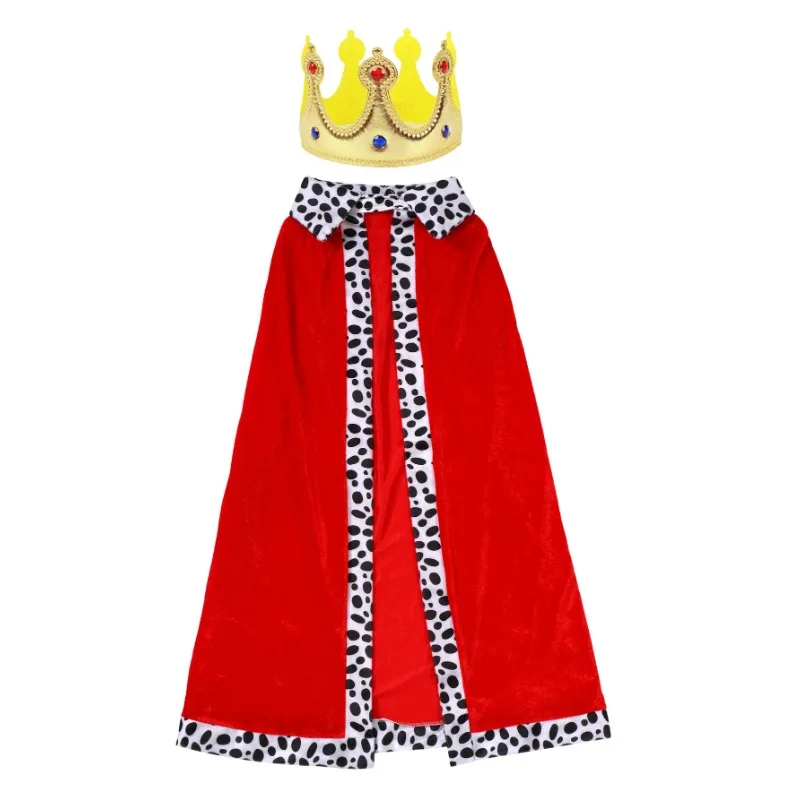 2 Piece Kids King Costume - Includes King Hat and Cape for Halloween, Holidays and Stage Performances