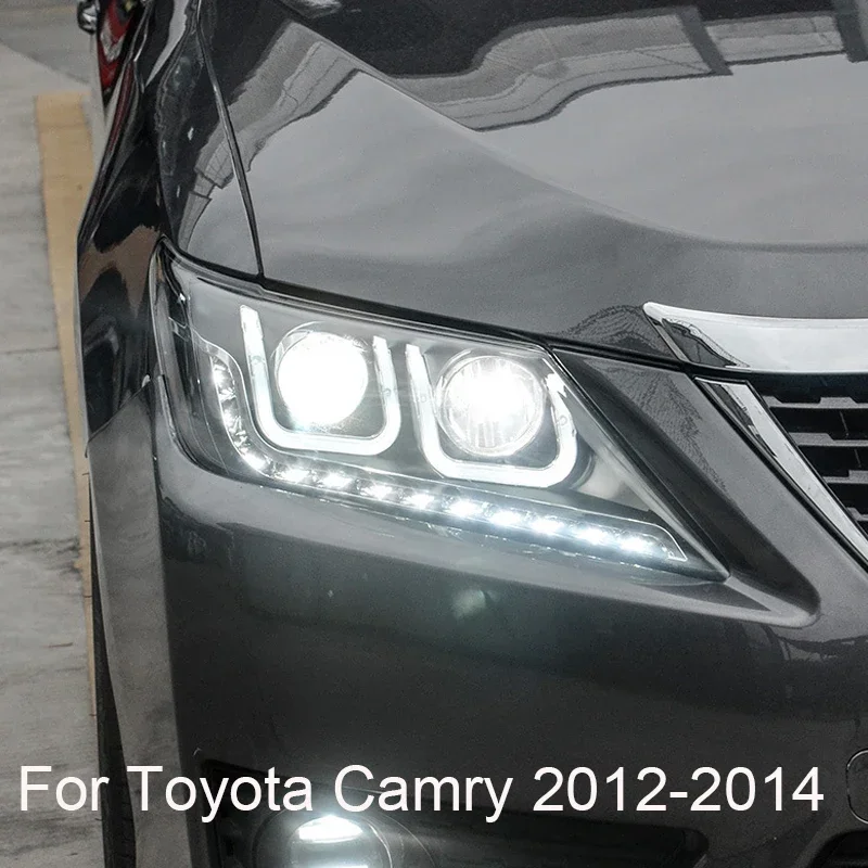 

Для Toyota Camry V50 светодиодная фара 2012-2014 Camry светодиодная DRL спрятанная фара «ангельские глазки» биксеноновые аксессуары