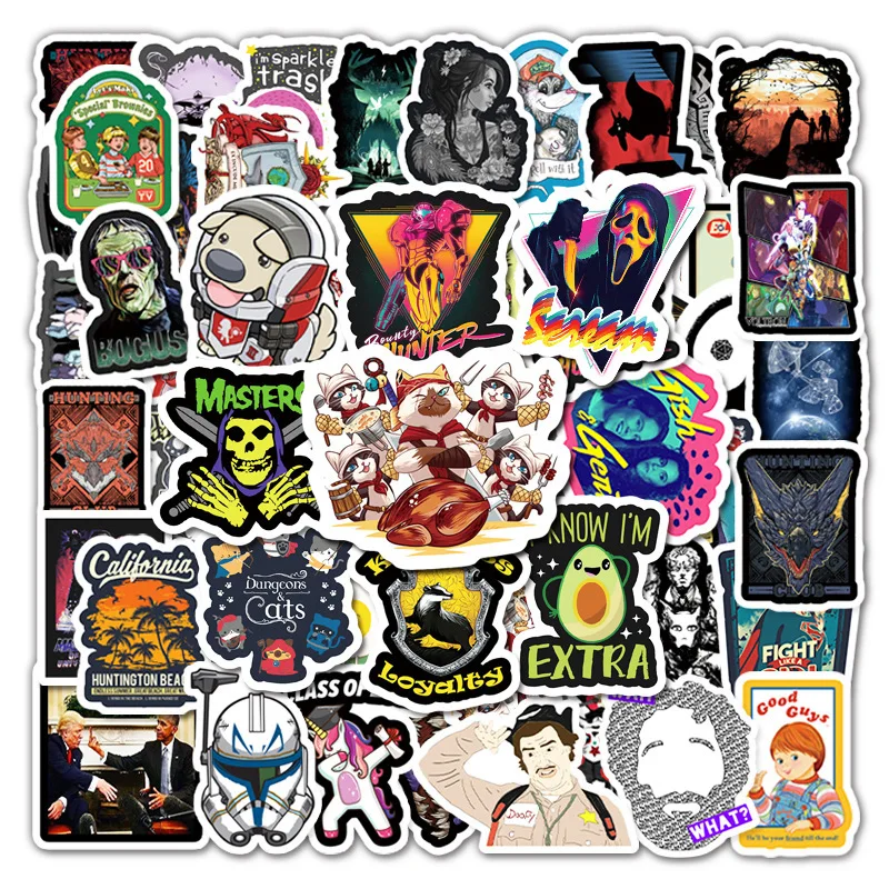 

10/30/50pcs Funny Hip Hop Cartoon Stickers Creative Luggage Diy Kids Toys Car Guitar Scooter Bicycle Waterproof Decal Stickers
