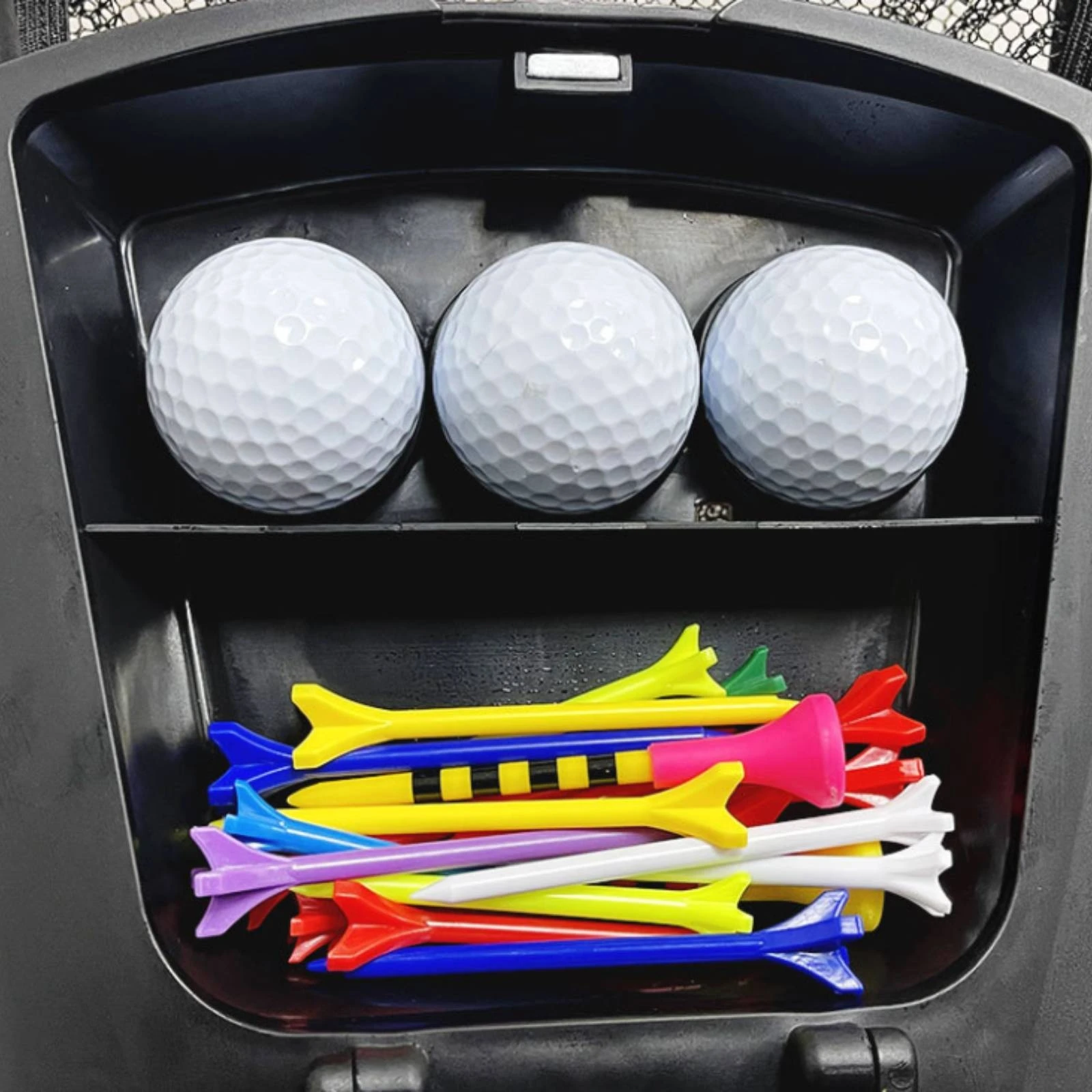Three-Wheel Golf Bag Transporter Aluminum Alloy Foldable Golf Bag Transporter Sports Gear Carrier Mesh Storage Bags Compact