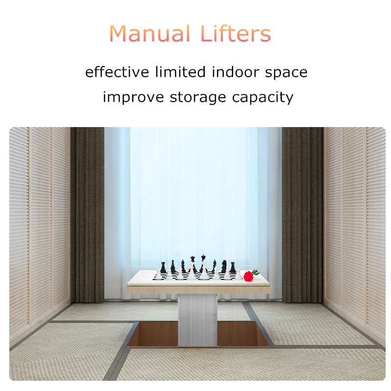 Imagem -06 - Ajuste Manual da Tabela do Elevador de Dobramento de Hoodland Tatami para o Uso Interno Baixa Cama e Cadeira Que Levanta 660 Libras Curso de Peso 480 mm