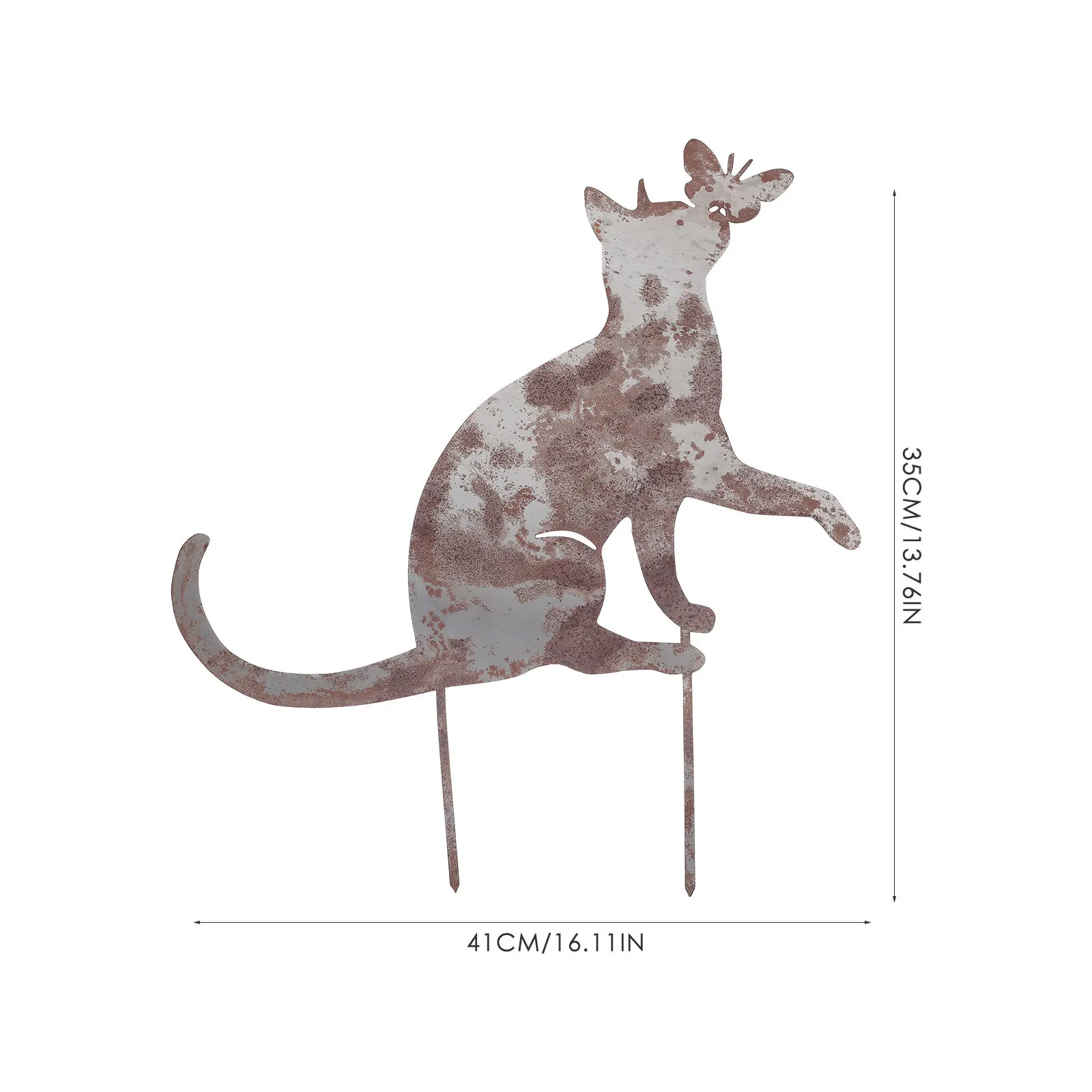 1Pcs Vintage Cat Garden Stake Decorative Iron Cat Sculpture Lawn Ornament Yard Outdoor Statue Nature Lover Gift