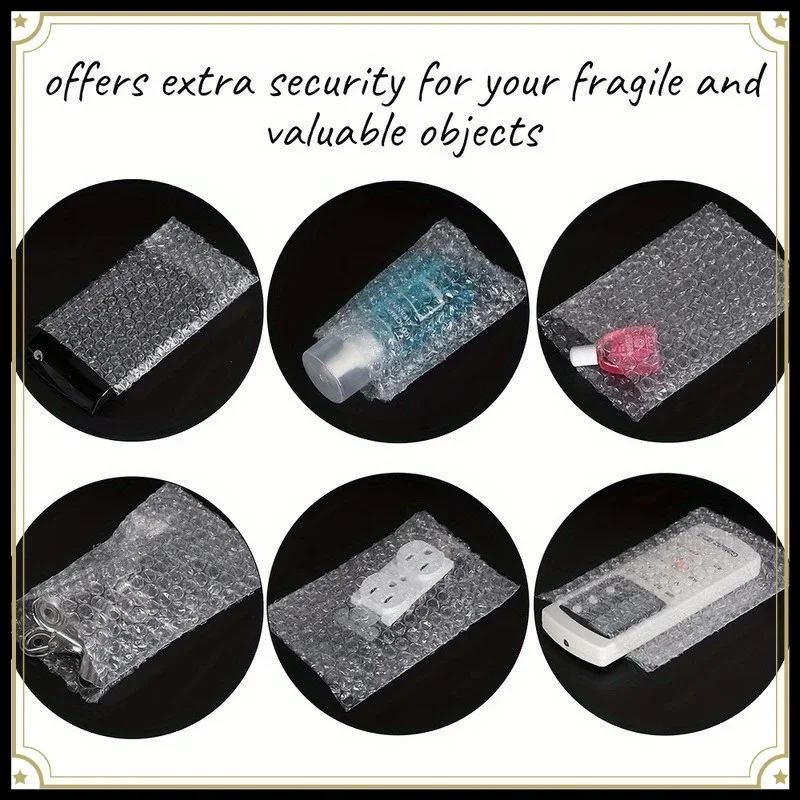 8x10cm Clear Shockproof Bubble Mailers 100Pcs, White Plastic Wrap Envelopes Wholesale Shipping Packaging Bags