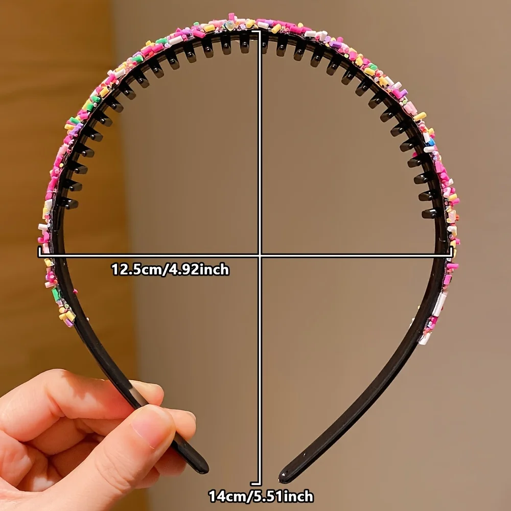 1Pc Kidsren\'s Rainbow Color Toothed Hair Hoop Girls Do Not Hurt Hair Accessories