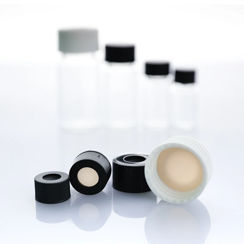 PTFE gasket headspace cap Glass sample bottle cap Black/white Gas phase liquid chromatography injection bottle cap