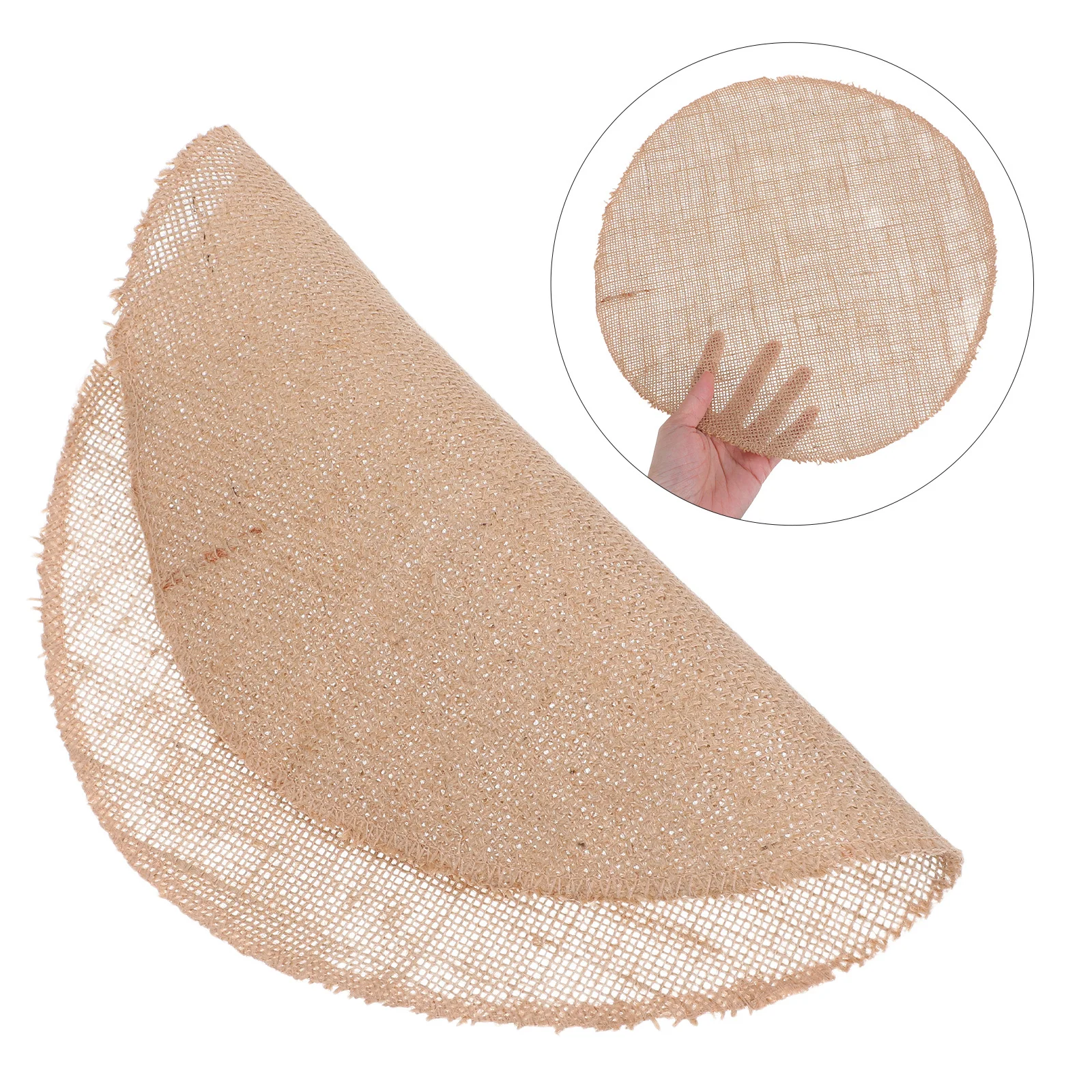 

6Pcs Round Burlap Placemats Set Rustic Farmhouse Jute Natural Dinner Table Mats Heat Resistant Washable Table Decor