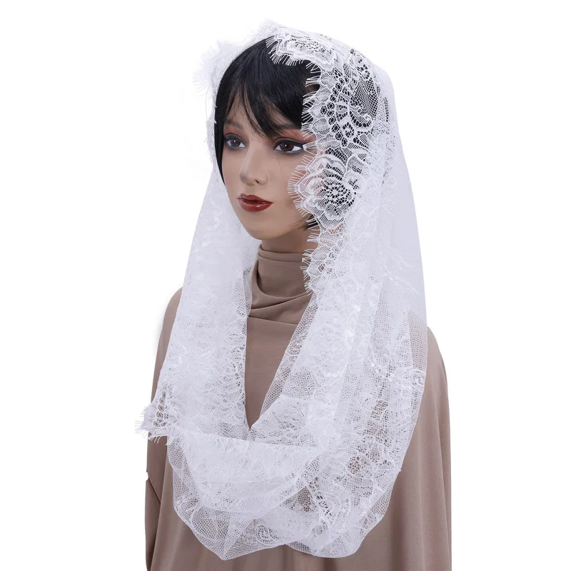 2pc Woman black white two layers eyelash feel lace veil spring summer lace breathable Bride wedding headwear bride accessories