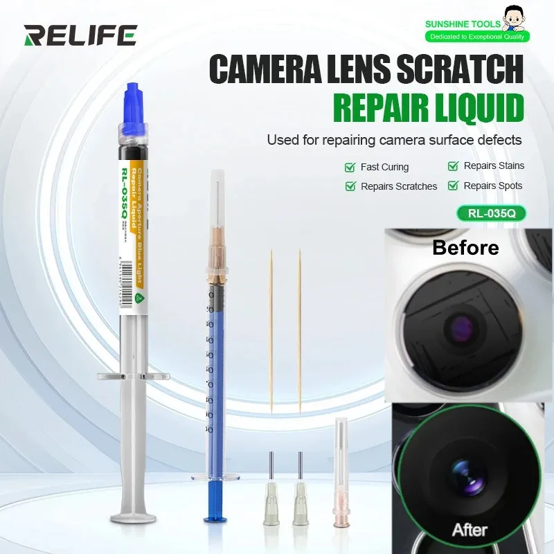 

RELIFE RL-035Q Ремонт синего света с диафрагмой камеры, жидкость для устранения объектива цифровой камеры телефона, царапин, пятен, быстрое отверждение