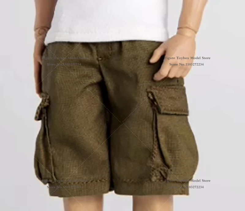 

1/12 Man Soldier Solid Color Long Sleeve Shirt Plaid Top Tooling Mid-length Pants Shorts Accessory For 6" Male Figure Body Deco