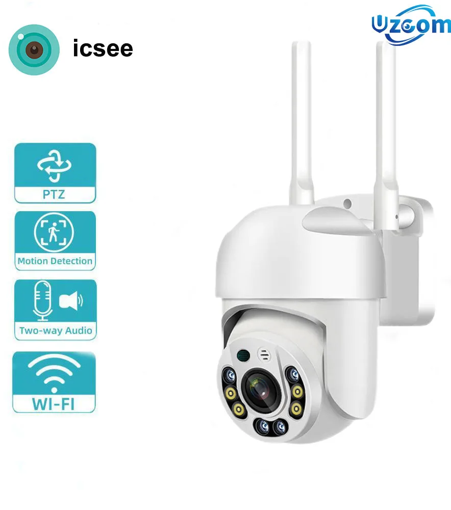 3MP Wireless 5V Outdoor Security Camera Motion Detection WiFi IP PTZ Network CCTV Camera Compatible with ICSEE App