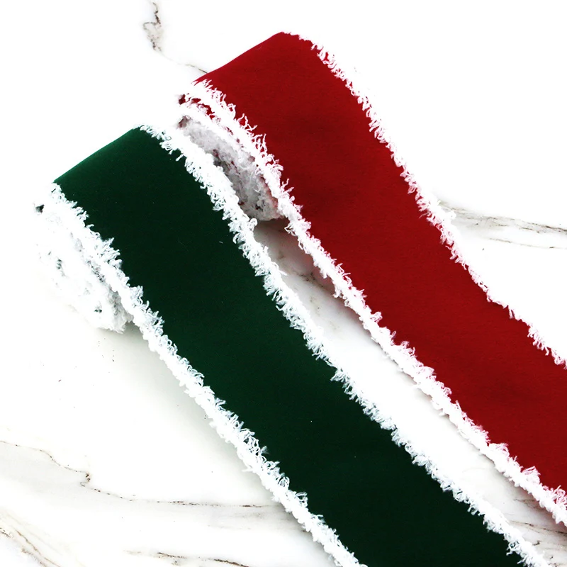 

(5YARDS/roll)6.33CM Christmas Hairy Ribbon New Year's Celebration Gift Box with Design Atmosphere Photo Family