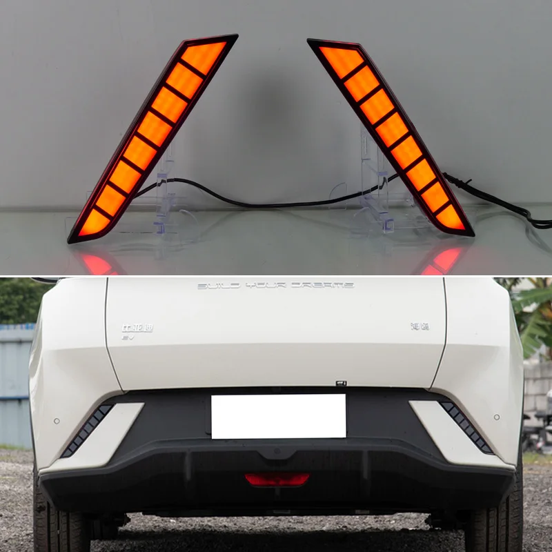 LED Rear Bumper Light For BYD Dolphin Mini 2024 Plug&Play 3-in-1 Functions Rear Running Light + Brake + Turn Signal Reflector