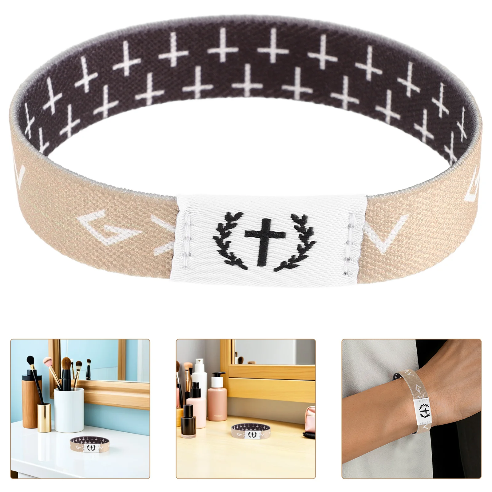 

2Pcs Inspirational Bible Verse Bracelets Motivational Christian Elastic Wristbands for Encouragement Men Women