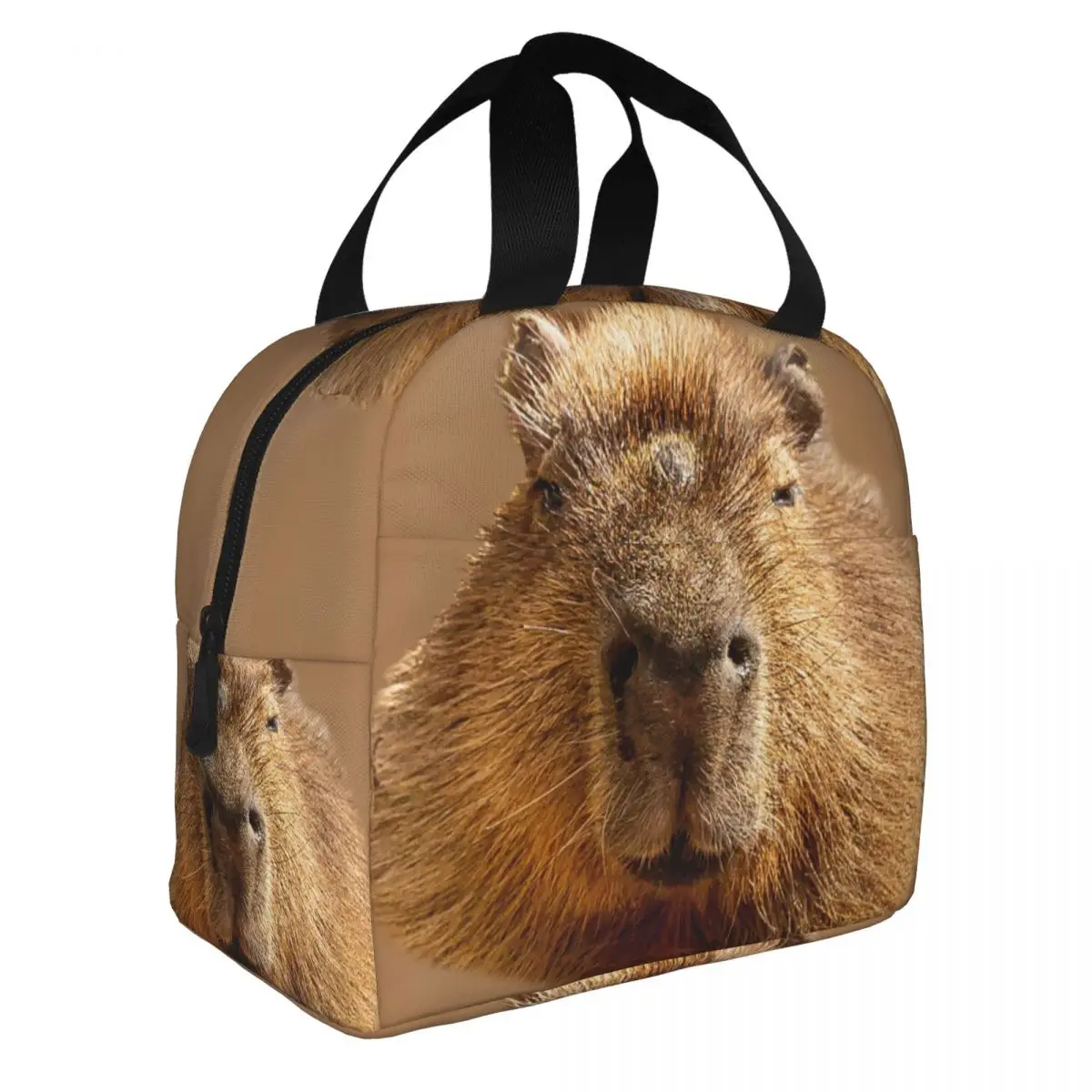 Capybara Dozing In The Sunshine Printing Insulated Lunch Bag for Women Resuable Cooler Thermal Bento Box Office Picnic Travel