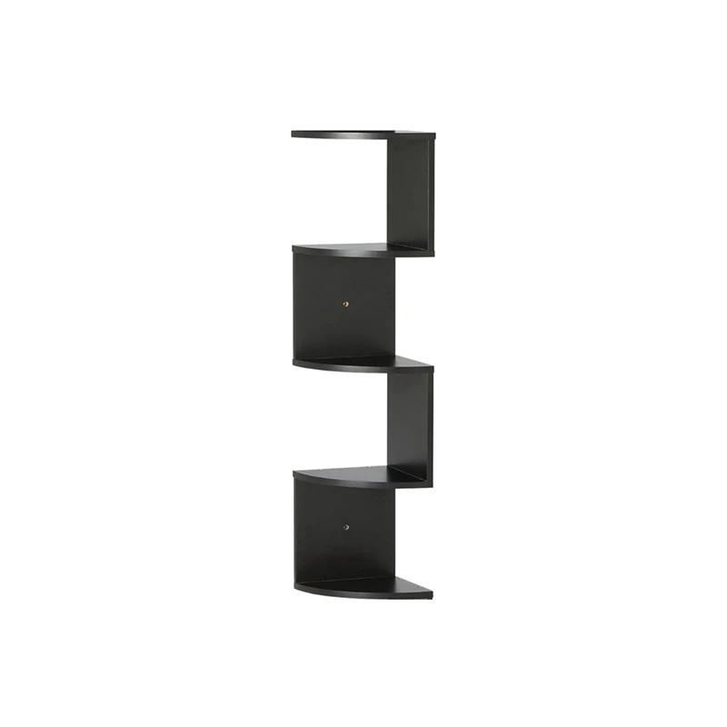 5-Tier Corner Shelf, Wall-Mounted, Set of 1, Floating Corner Bookshelf for Living Room, Bedroom, Bathroom, Home Office Retail