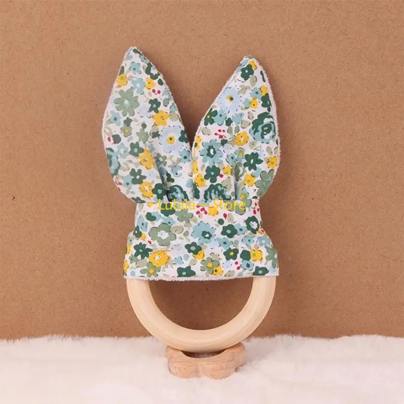 Y4QA عضاضة خشبية لحديثي الولادة لعبة أطفال تفاعلية هدية للرضع من مونتيسوري