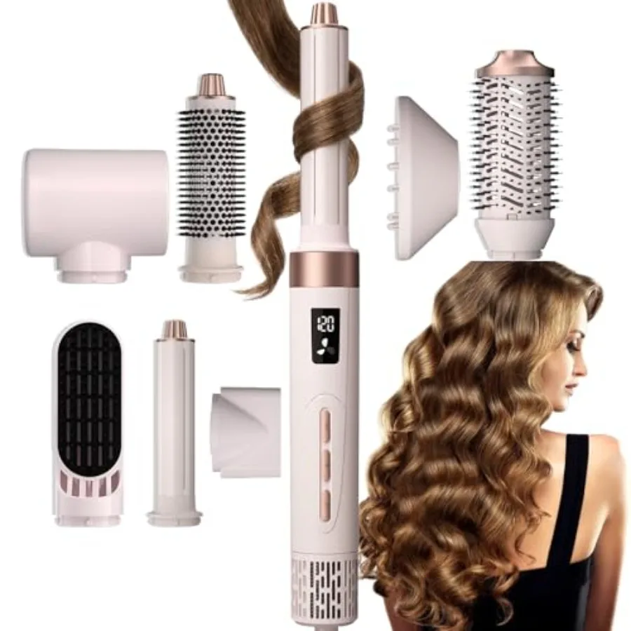 

8 in 1 High-Speed Hair Dryer Brush Set 110000 RPM Negative Ion Blow Dryer Brush and Volumizing with Air Wrap Hair Styler Pro Ho
