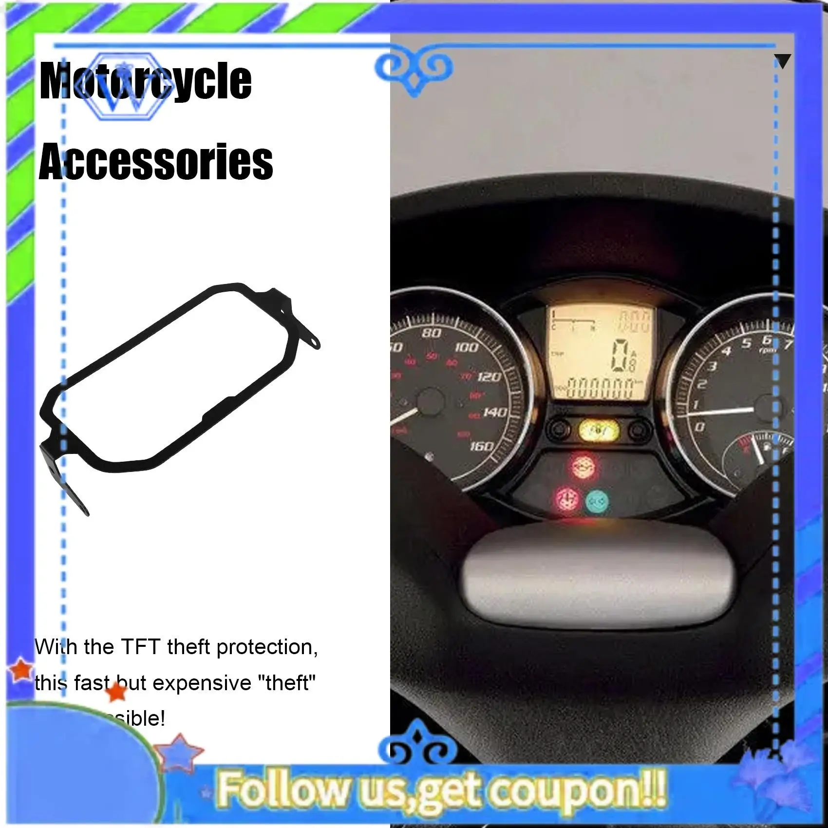 

M46K-Motorcycle Meter Frame TFT Theft Protection Screen Protector Instrument Guard For-BMW R1250GS Adventure R1200GS LC ADV