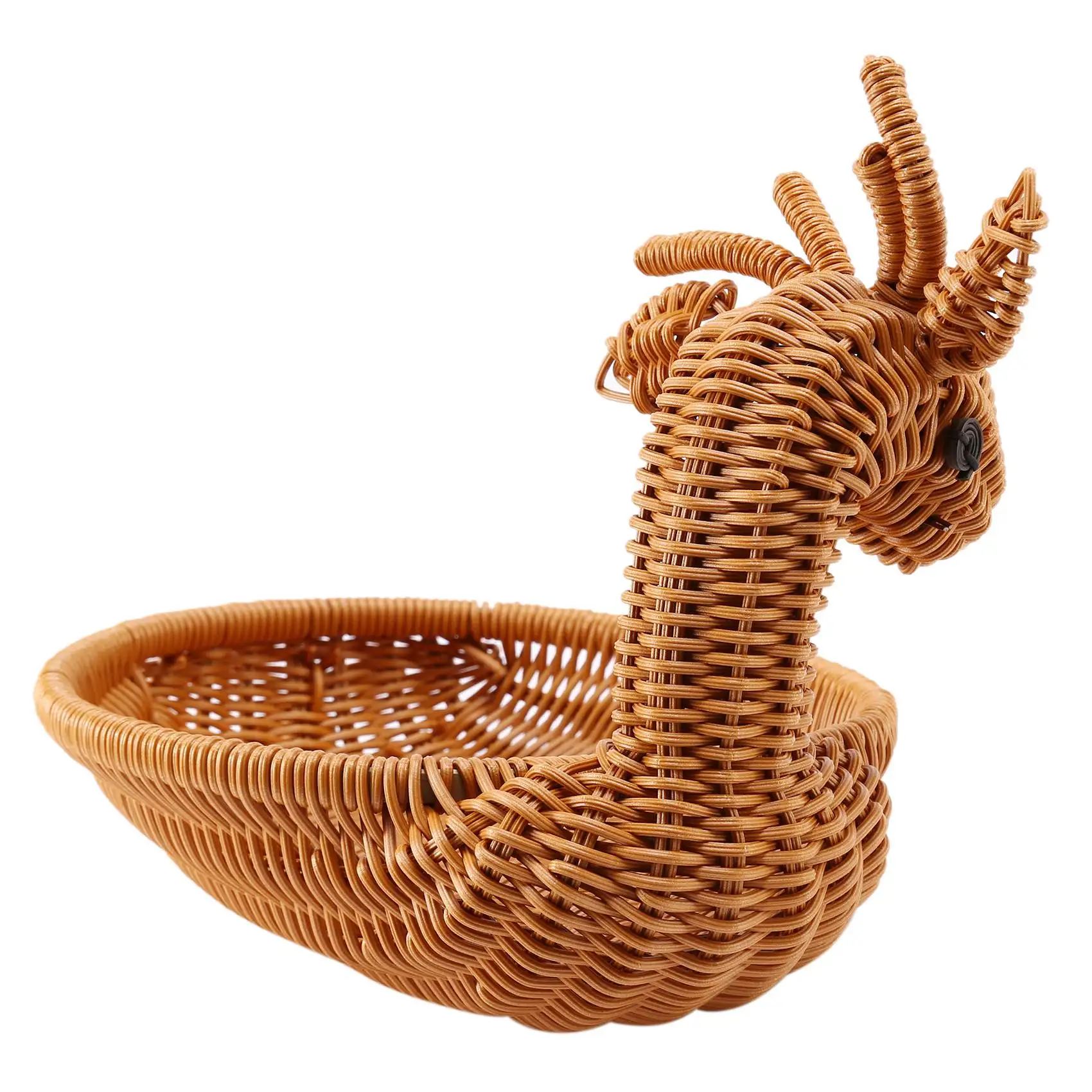 

Versatile Rattan Woven Fruit Basket, Imitation Deer Bread Basket Bowls Small