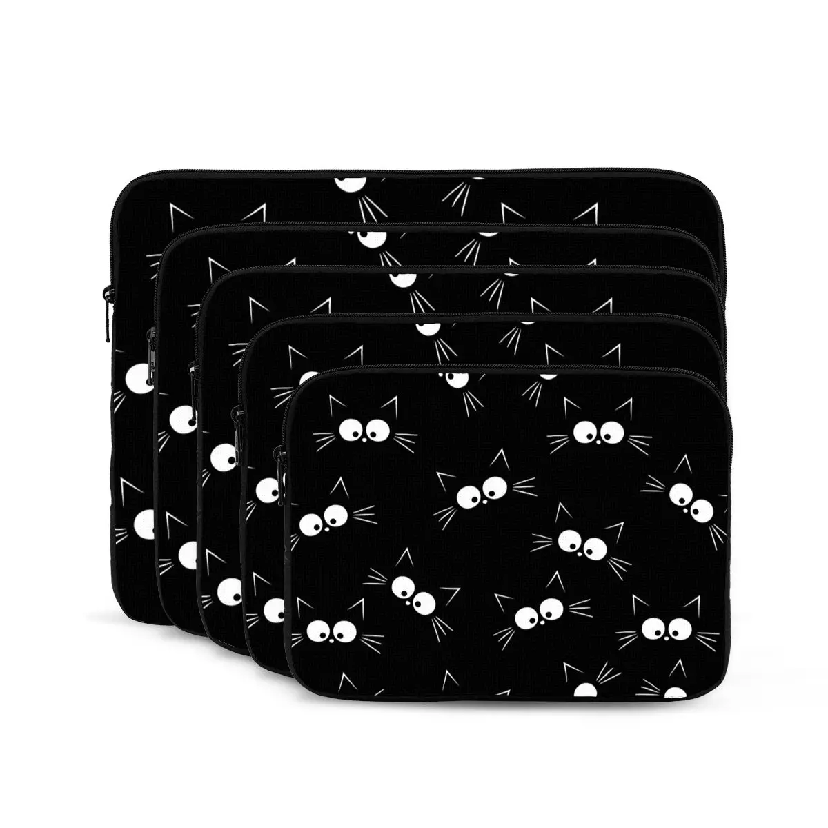 Cute Black Cat Pattern Notebook Laptop Bag Case Pouch For Macbook Air Pro Tablet Shockproof Case Bag