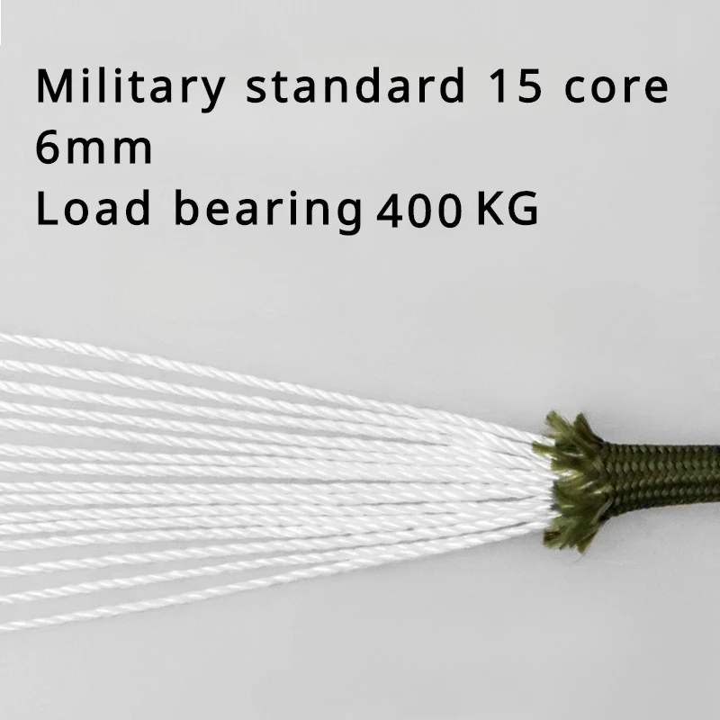 Outdoor 6mm 15 Core Umbrella Rope 10m 550 Multifunctional Paratrooper Rope Rescue Climbing Rope Tent Canopy Reflective Paracord