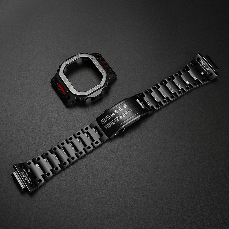 G-Refit NEW For Casio DW5600 GW-B5600 5600 Metal Bezel Stainless Steel Watchband Case Strap modified Wtach Accessories With Tool