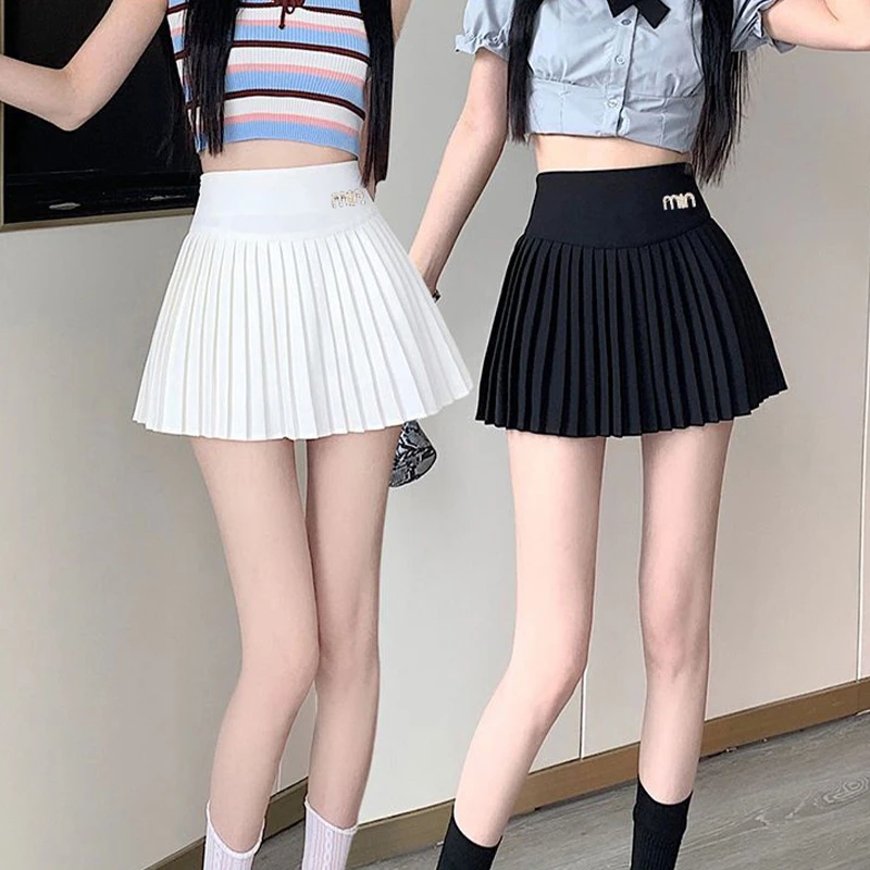 

Fashion High Waist Casual Sweet Solid Color Sweet Pleated Skirt Skirt For Women