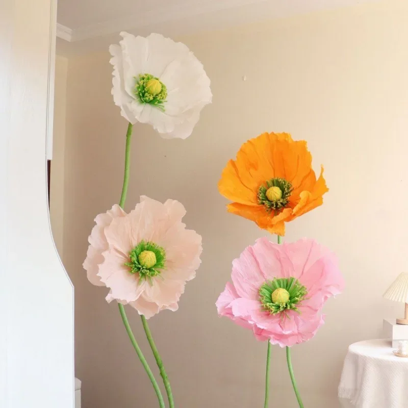 Artificial Flower Wedding Large Poppy. Decorative Flower Floor-standing Ready-made Wedding Party Decorations