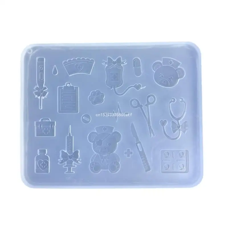 Art Decoration Silicone Moulds Mini Bear Doctor Accessories Dropper Mold DIY Ornament Mould Suitable for DIY Dropship