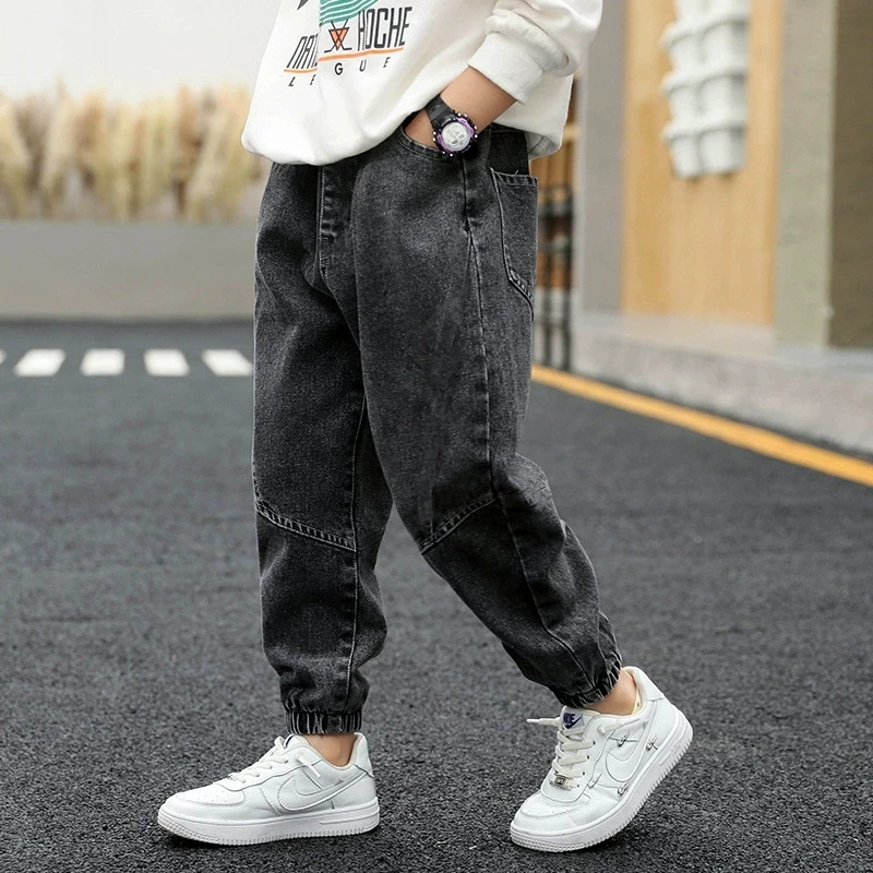 3-12 Jahre Alte Frühling-Herbst Jungen-Jeans Modische Patchwork Slim-Fit Lange Denim-Hosen für Kinder – Detail 6