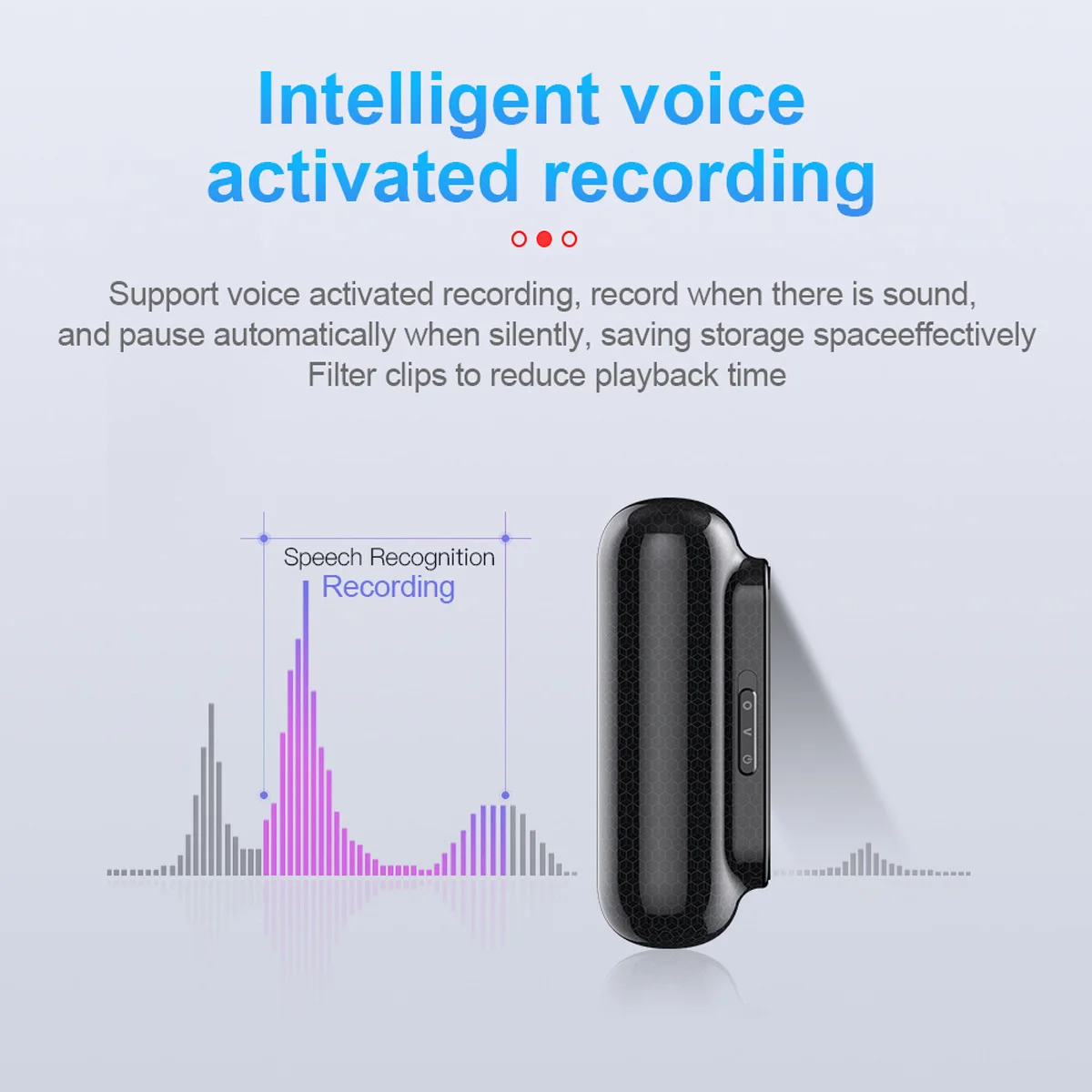 

Long Battery Voice Recorder 400 Hours Recording Time Intelligent Voice Activation Strong Magnetic Adsorption OTG Android Support